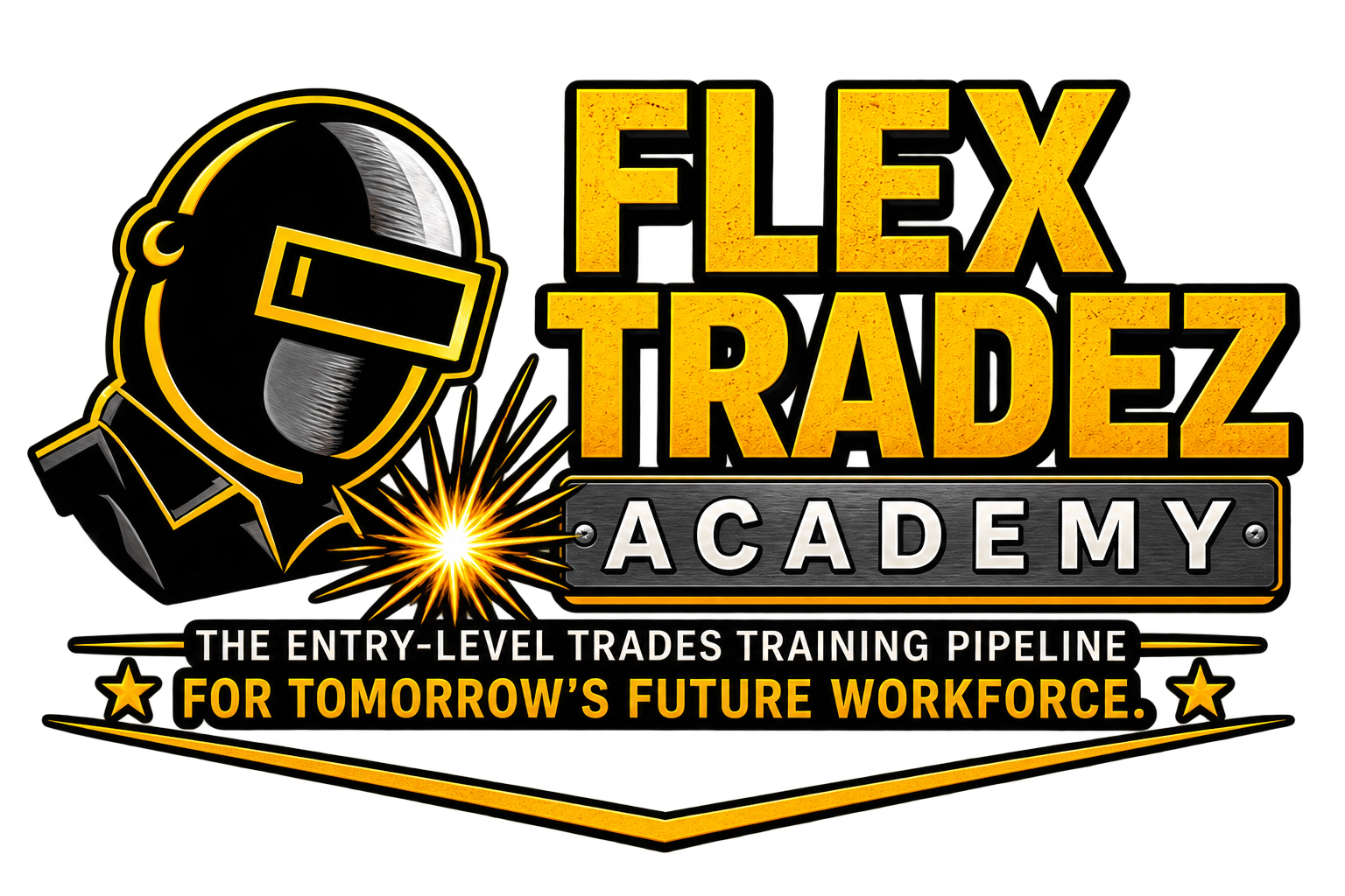 Group of participants receiving shop safety instruction at Flex Tradez Academy